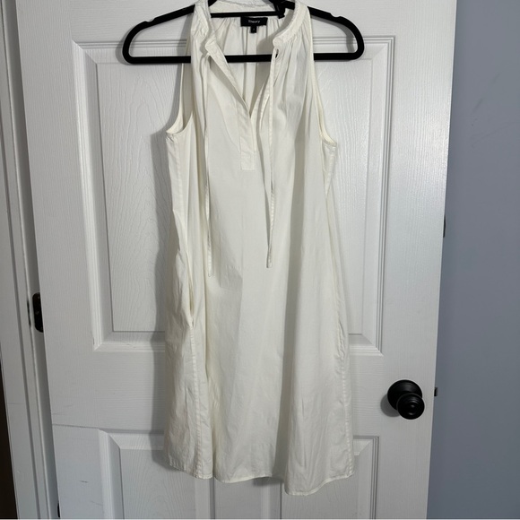 Theory "Nallane" white light poplin shift dress, size 2, sleeveless, summer - Picture 1 of 11